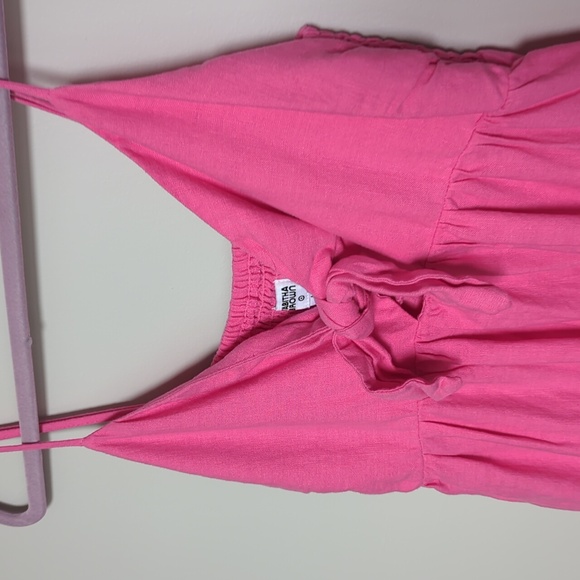 Limited Edition Target x Tabitha Brown Bow Maxi Pink Linen Dress - Picture 4 of 6